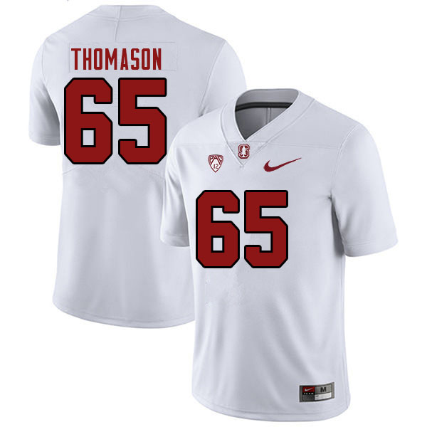 Men #65 Allen Thomason Stanford Cardinal College Football Jerseys Stitched Sale-White - Click Image to Close